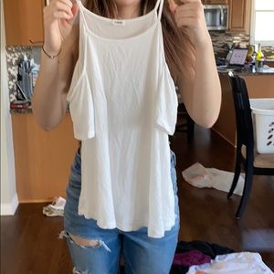 Tank top with short sleeve cut offs